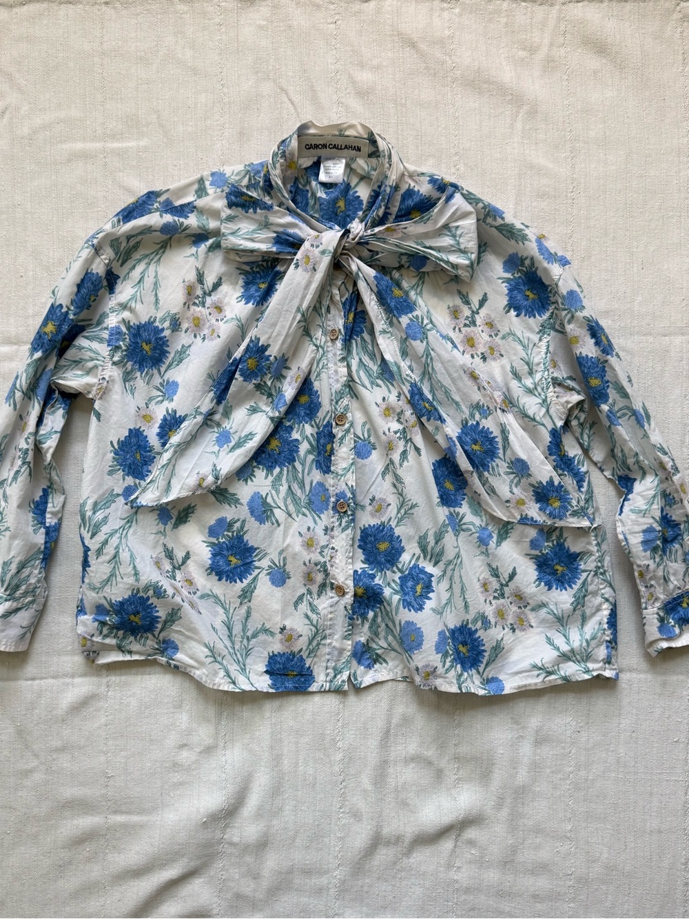 Caron Callahan floral cotton voile blouse